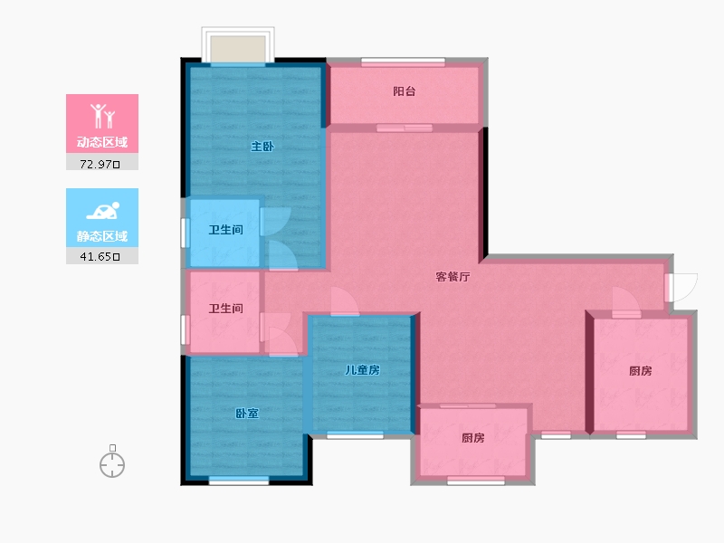 湖北省-黄石市-东方星城-110.03-户型库-动静分区