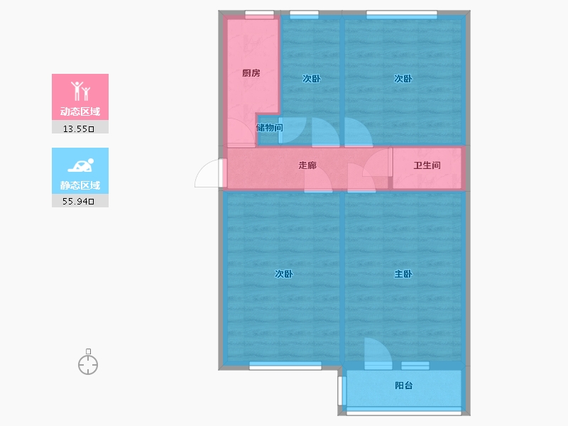 北京-北京市-农丰里-60.00-户型库-动静分区