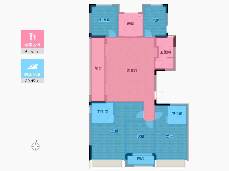 浙江省-杭州市-叠潮雅庭-149.20-户型库-动静分区