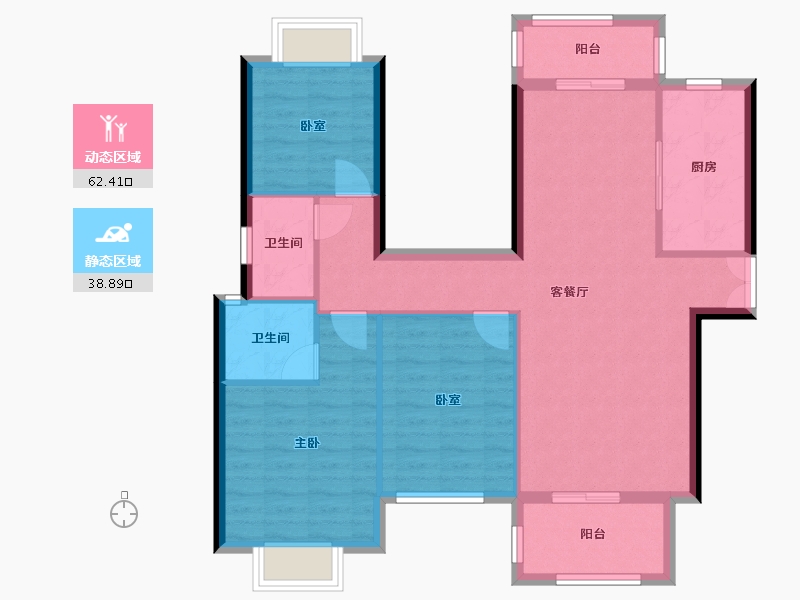 湖南省-永州市-蓝山壹号-98.00-户型库-动静分区