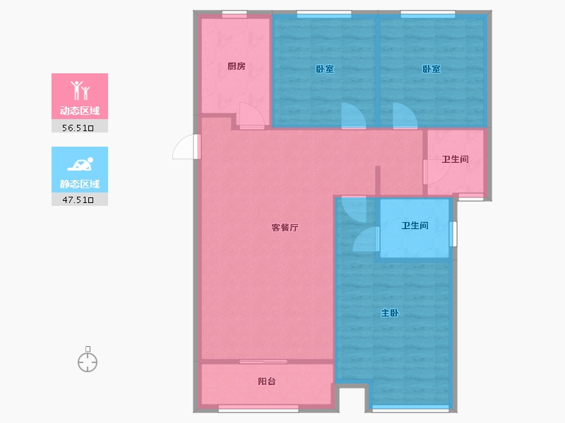 河南省-洛阳市-建业定鼎府三期-92.20-户型库-动静分区