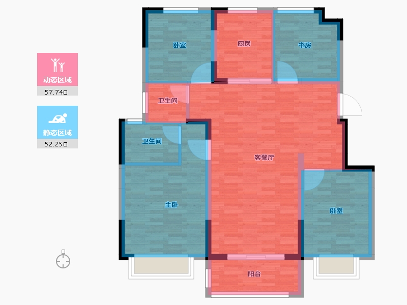 江苏省-扬州市-金辉·优步大道-99.30-户型库-动静分区