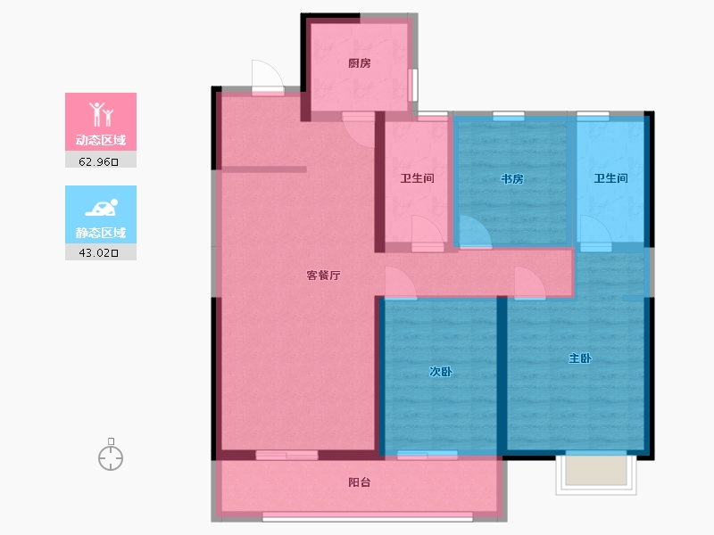 江苏省-南通市-南通和风雅颂-93.88-户型库-动静分区