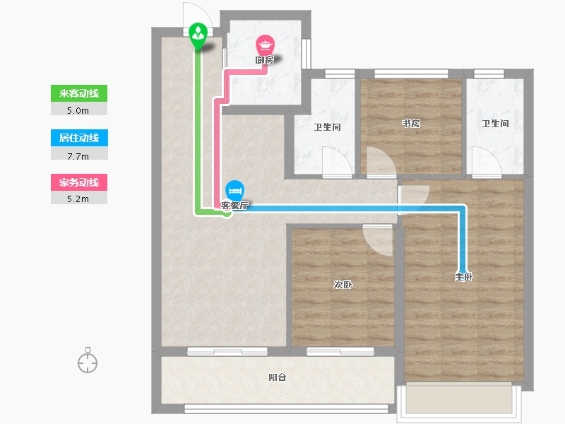 浙江省-杭州市-星遇光年府-84.00-户型库-动静线