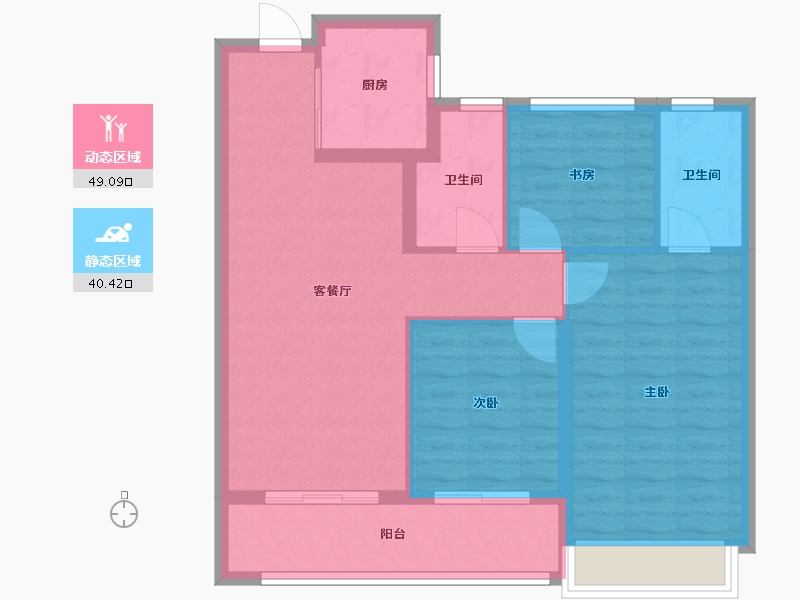 浙江省-杭州市-星遇光年府-84.00-户型库-动静分区