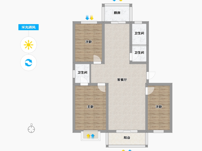 山西省-运城市-南山华城-110.00-户型库-采光通风