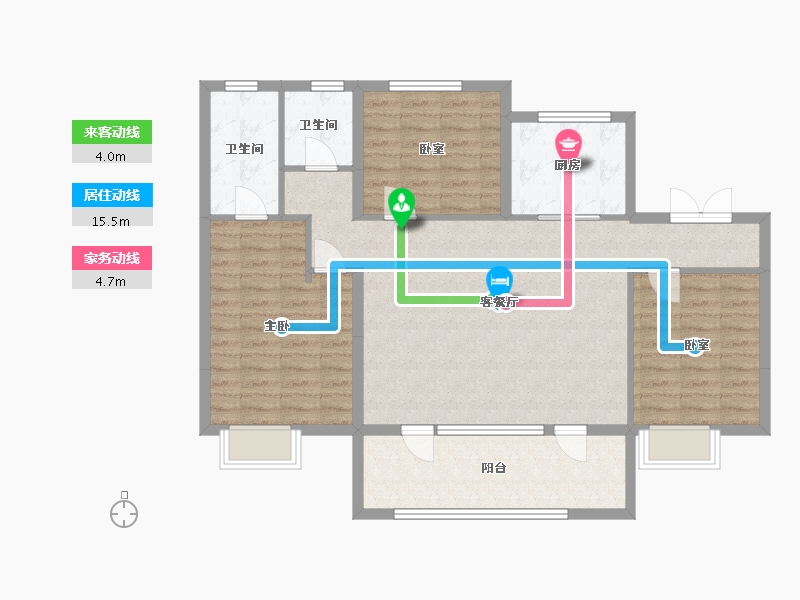 山东省-青岛市-华新园珺台-104.00-户型库-动静线