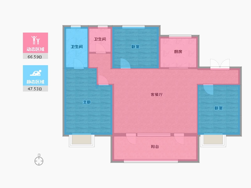 山东省-青岛市-华新园珺台-104.00-户型库-动静分区