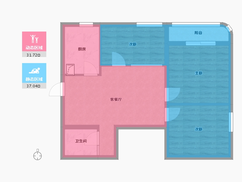 北京-北京市-富华家园-60.00-户型库-动静分区