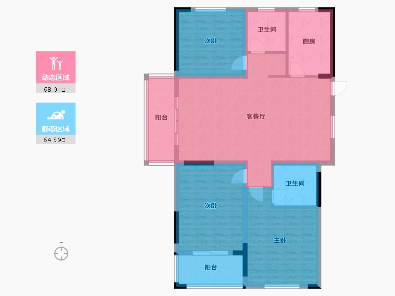 浙江省-绍兴市-全心家园-120.00-户型库-动静分区