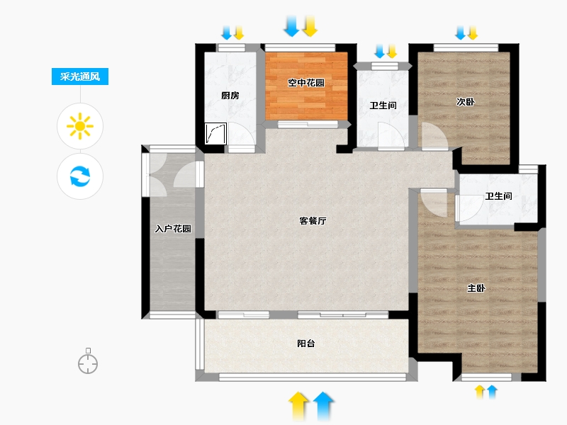 湖南省-长沙市-明发阅江悦府-99.15-户型库-采光通风