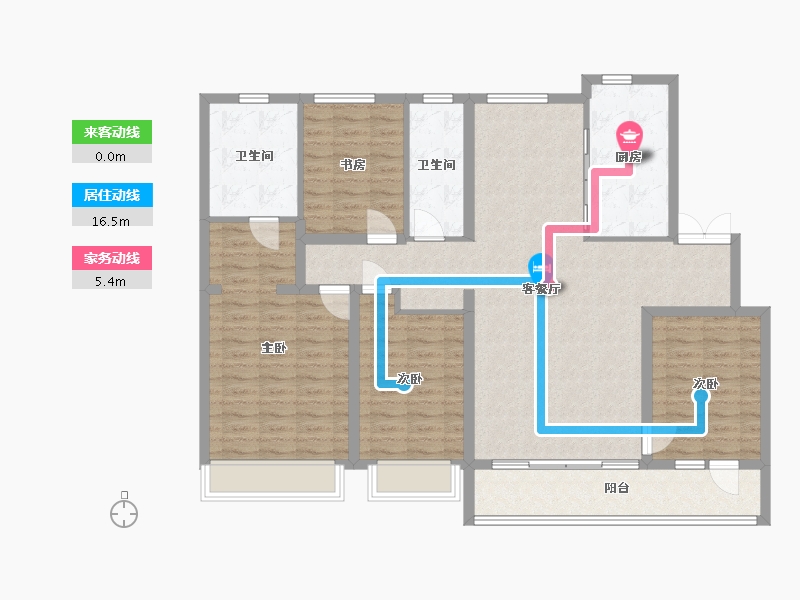 陕西省-西安市-唐宁府-129.97-户型库-动静线