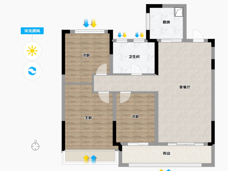 安徽省-马鞍山市-星悦府锦上-90.00-户型库-采光通风