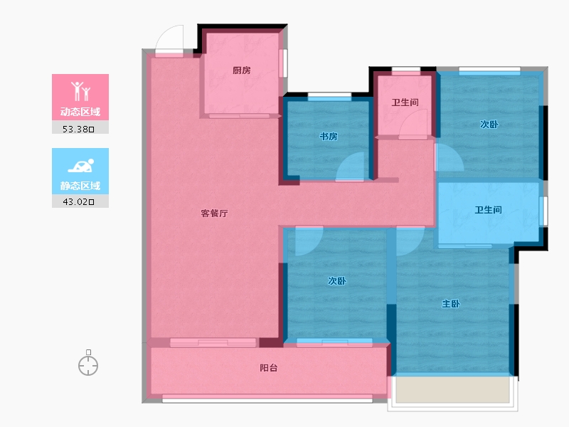 浙江省-温州市-翡翠名邸-87.00-户型库-动静分区