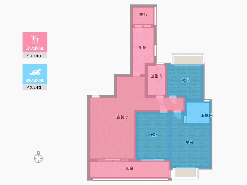 四川省-资阳市-多弗绿城 诚园-87.00-户型库-动静分区