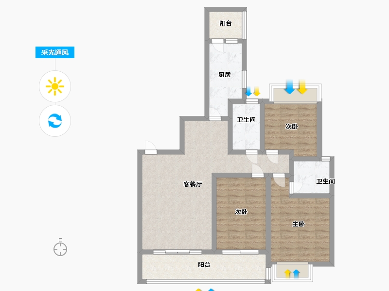 四川省-资阳市-多弗绿城 诚园-87.00-户型库-采光通风