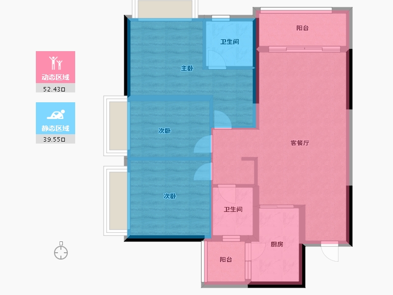 重庆-重庆市-千江凌云千江府-82.00-户型库-动静分区