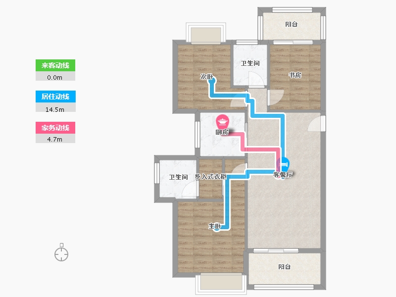 福建省-漳州市-华艺水晶花园-85.00-户型库-动静线