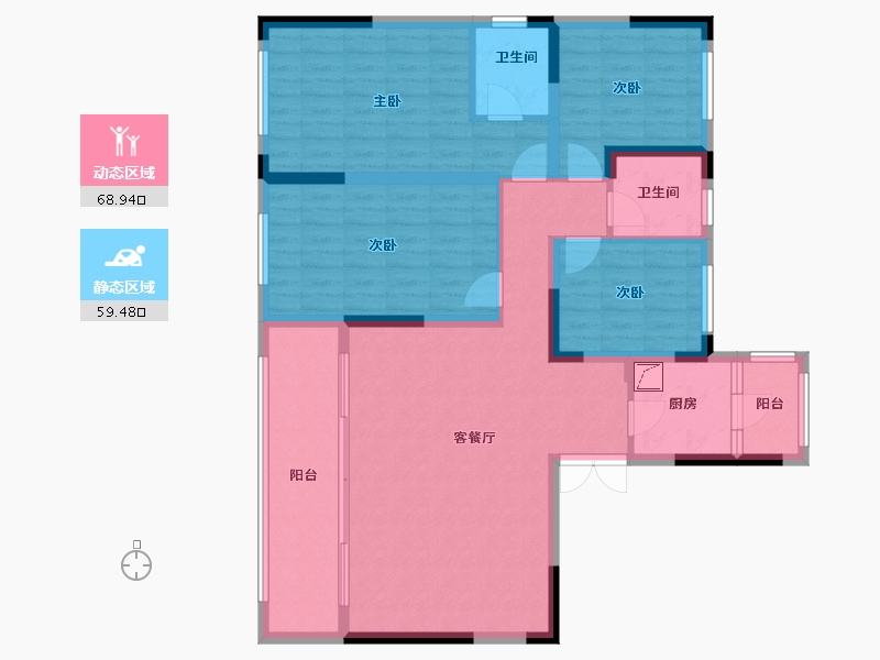 青海省-海西蒙古族藏族自治州-书山郡-144.00-户型库-动静分区