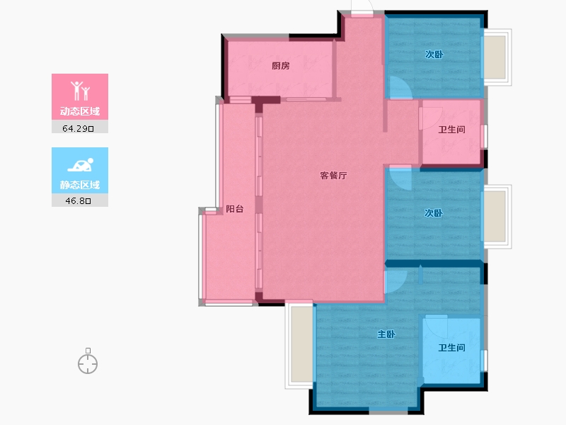 广东省-揭阳市-恒大翡翠华庭-100.75-户型库-动静分区