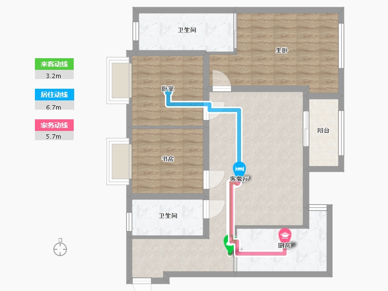 四川省-绵阳市-万达天澜-80.00-户型库-动静线