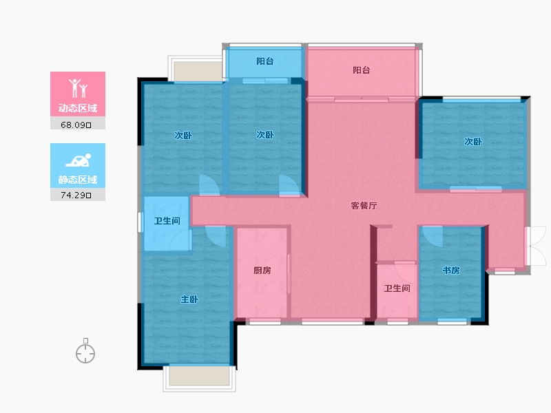 湖南省-永州市-润驰国际-135.00-户型库-动静分区