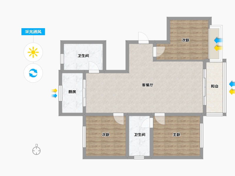 河北省-保定市-西泉北园-120.00-户型库-采光通风