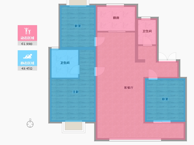 山东省-济南市-鲁商金茂悦府-100.00-户型库-动静分区