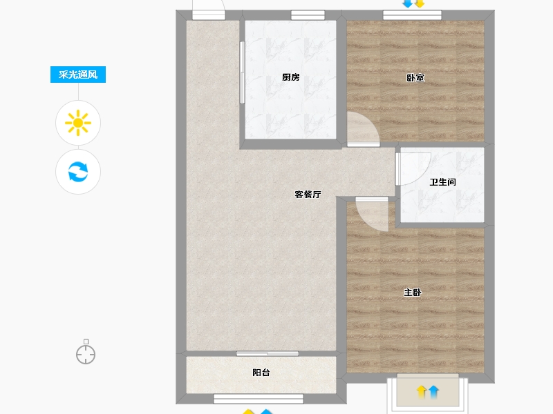 陕西省-榆林市-锦岚佳园-66.00-户型库-采光通风