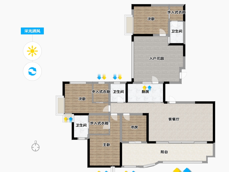 四川省-成都市-鹭湖宫-13区B-180.00-户型库-采光通风