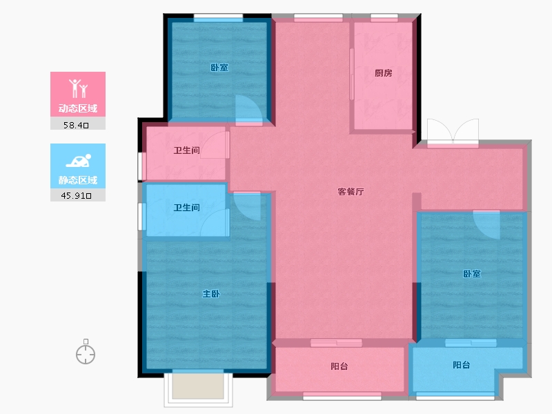 山东省-德州市-清和园南园-128.00-户型库-动静分区