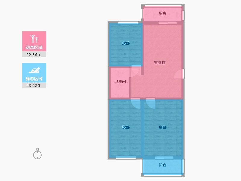 北京-北京市-玉海园五里-70.00-户型库-动静分区