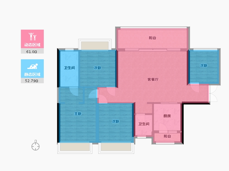 广东省-佛山市-电建地产·洺悦半岛-105.03-户型库-动静分区