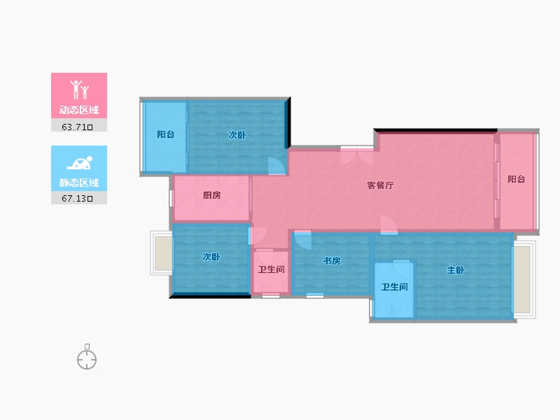 湖南省-邵阳市-紫薇佳苑-138.42-户型库-动静分区