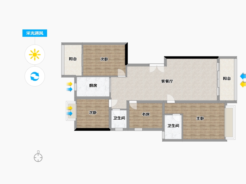 湖南省-邵阳市-紫薇佳苑-138.42-户型库-采光通风