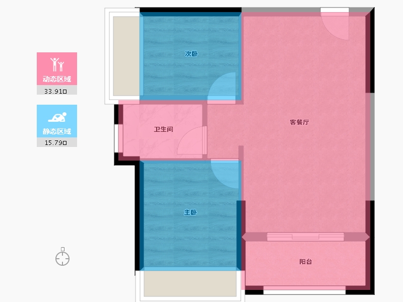 广东省-江门市-越秀滨江华悦-67.00-户型库-动静分区