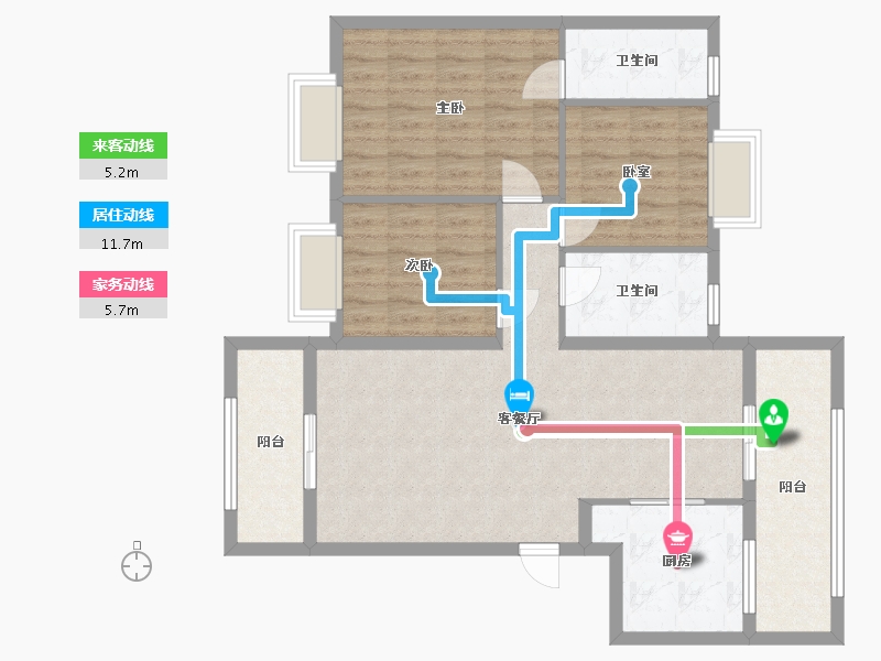 湖南省-怀化市-卓煌清华园1期-96.00-户型库-动静线