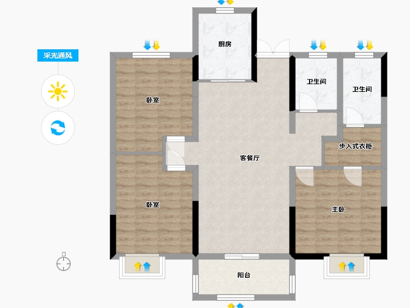 安徽省-淮南市-中电科八号院-101.24-户型库-采光通风