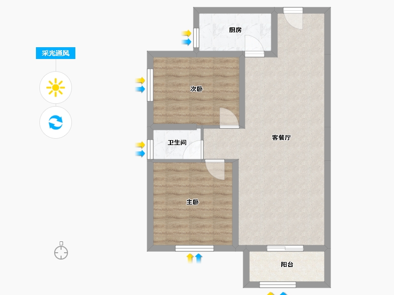 河南省-郑州市-正弘新悦-63.00-户型库-采光通风