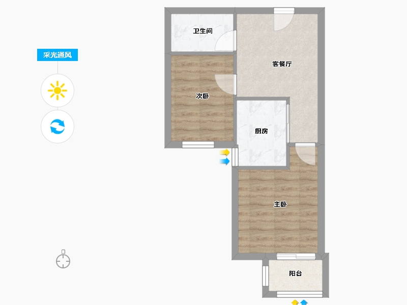 北京-北京市-丰泽家园-48.27-户型库-采光通风