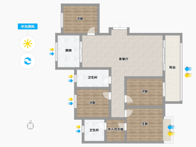 河南省-新乡市-太极御府-120.38-户型库-采光通风