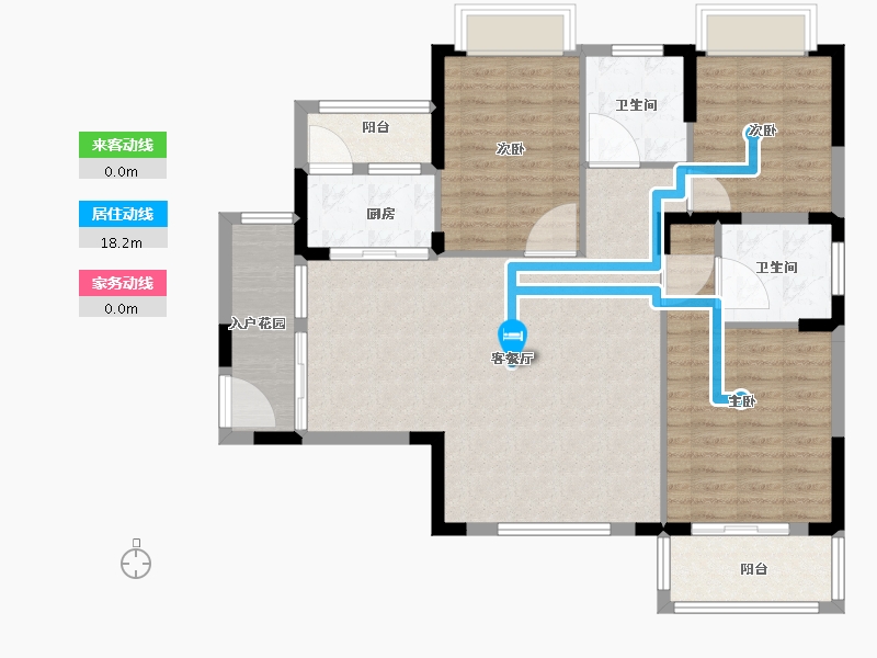 湖北省-襄阳市-枣阳信达中央公园-103.73-户型库-动静线