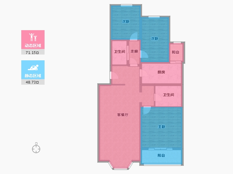 北京-北京市-通达园-116.67-户型库-动静分区