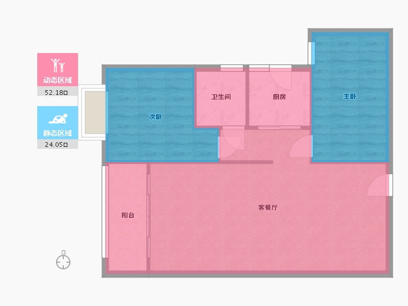 云南省-昆明市-金马腾苑-75.00-户型库-动静分区