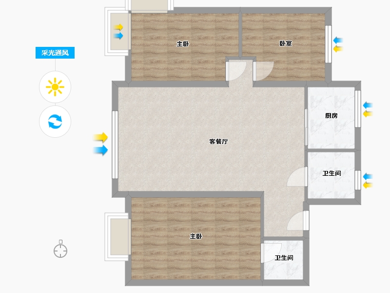 辽宁省-抚顺市-学府壹号-110.00-户型库-采光通风