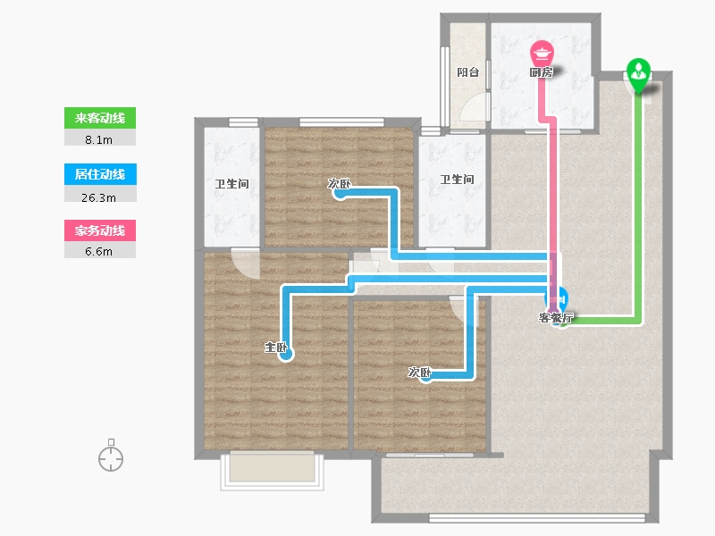 河北省-张家口市-碧桂园天玺-108.00-户型库-动静线