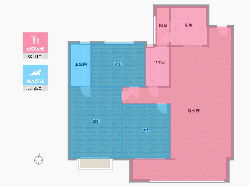 河北省-张家口市-碧桂园天玺-108.00-户型库-动静分区