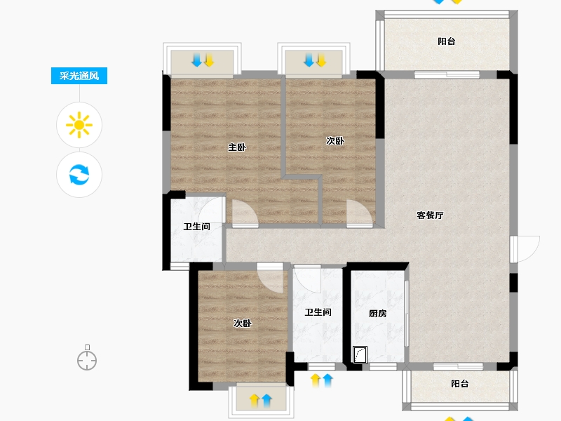 湖北省-宜昌市-见山-102.00-户型库-采光通风