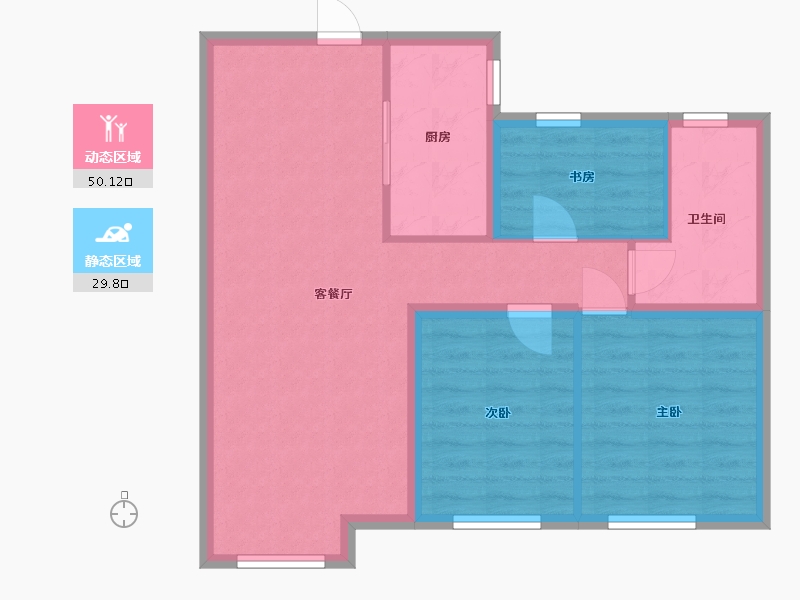 新疆维吾尔自治区-乌鲁木齐市-凯盈广场-80.00-户型库-动静分区