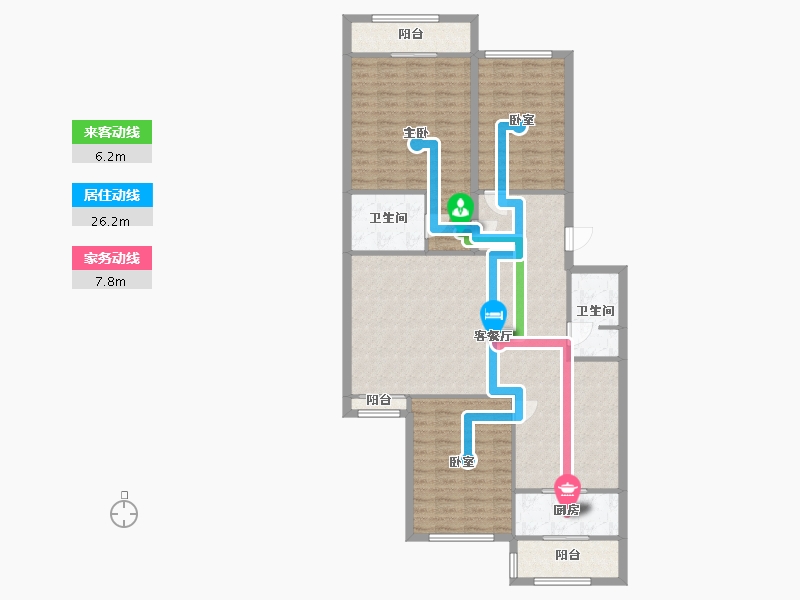 北京-北京市-东关南里-123.00-户型库-动静线